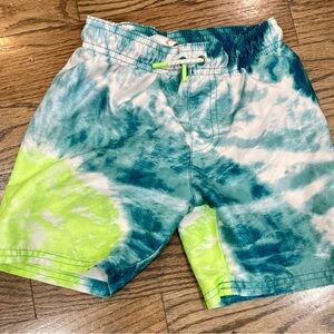 Cat & Jack Tie-Dye Swim Shorts with Cat & Jack Long Sleeve Rash Guard